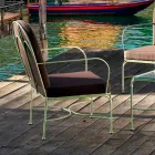 Outdoor Lounge with Handmade Iron Structure Made in Italy - Melinda Viadurini