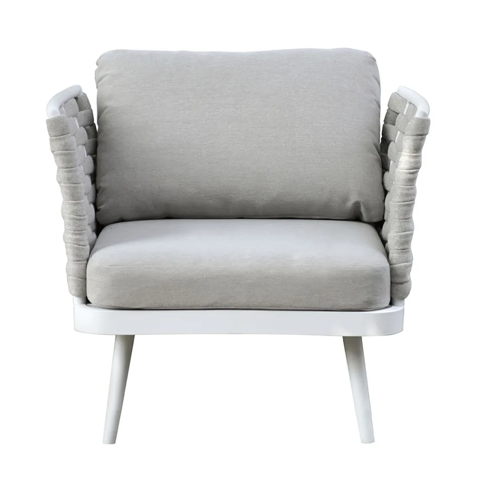 Outdoor Living Room with Aluminium Coffee Table in Different Colors - Harmony Viadurini