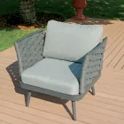 Outdoor Living Room with Aluminium Coffee Table in Different Colors - Harmony Viadurini