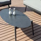 Outdoor Living Room with Aluminium Coffee Table in Different Colors - Harmony Viadurini