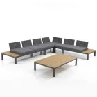 Outdoor and Indoor Living Room Consisting of 1 Corner Sofa and 1 Coffee Table - Savoir Viadurini