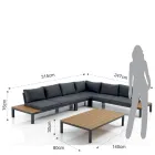 Outdoor and Indoor Living Room Consisting of 1 Corner Sofa and 1 Coffee Table - Savoir Viadurini