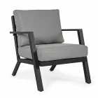 Outdoor Lounge in Aluminum with Cushions Covered in Fabric - Armonia Viadurini