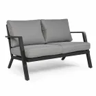 Outdoor Lounge in Aluminum with Cushions Covered in Fabric - Armonia Viadurini