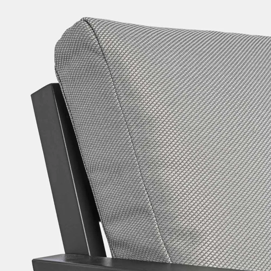 Outdoor Lounge in Aluminum with Cushions Covered in Fabric - Armonia Viadurini