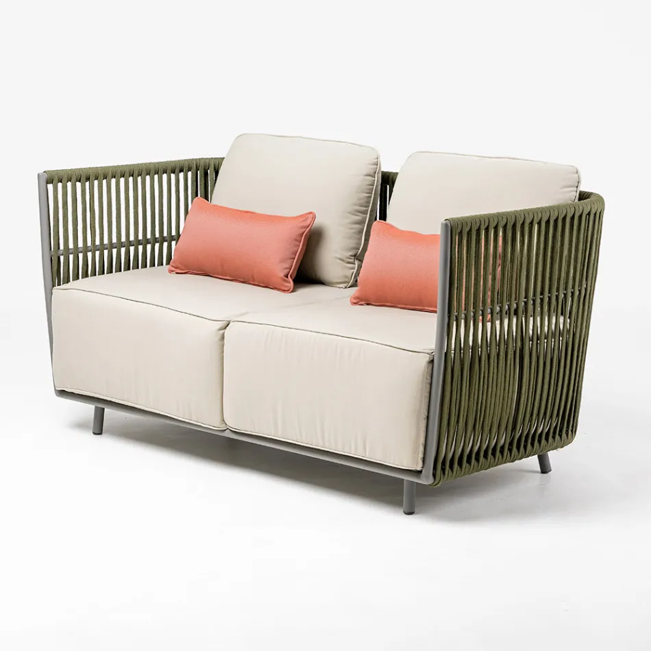 Outdoor Lounge in Aluminum and Woven Fabric - Eugene Viadurini
