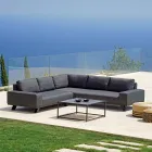 Outdoor Lounge in Black Aluminum with Ceramic Coffee Table - Ghislain Viadurini