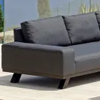 Outdoor Lounge in Black Aluminum with Ceramic Coffee Table - Ghislain Viadurini