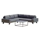 Outdoor Lounge in Black Aluminum with Ceramic Coffee Table - Ghislain Viadurini
