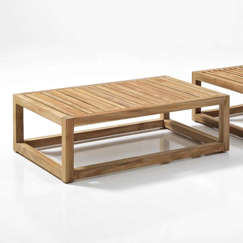 Natural Teak Outdoor Lounge Set and Cushions - Circe Viadurini