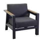 Outdoor Lounge Made of Aluminum with Brazilian Teak Details - Diary Viadurini