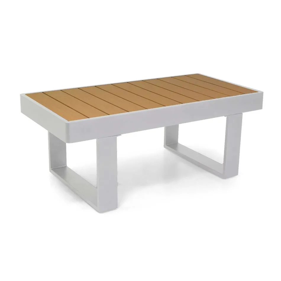 Outdoor Lounge Made of Aluminum and Polywood Armrests - City Viadurini