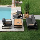 Outdoor Lounge Made of Aluminum and Polywood Armrests - City Viadurini