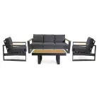 Outdoor Lounge Made of Aluminum and Polywood Armrests - City Viadurini