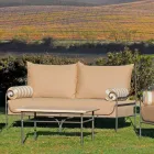 Artisan Garden Lounge with Iron Structure Made in Italy - Lisotto Viadurini