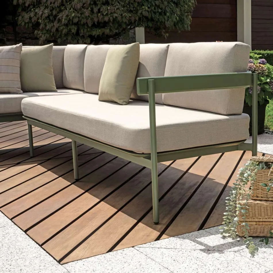 Garden Lounge with 2 Sofas and 1 Aluminium Coffee Table - Daisy Viadurini