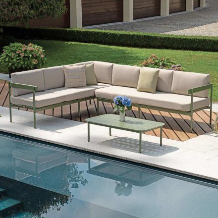 Garden Lounge with 2 Sofas and 1 Aluminium Coffee Table - Daisy Viadurini
