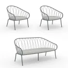 Garden lounge with 2 armchairs and 1 2-seater sofa Made in Italy - Fontana Viadurini