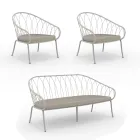 Garden lounge with 2 armchairs and 1 2-seater sofa Made in Italy - Fontana Viadurini