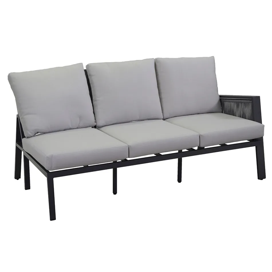 Garden Lounge with Sofa and Coffee Table Made of Aluminum - Label Viadurini