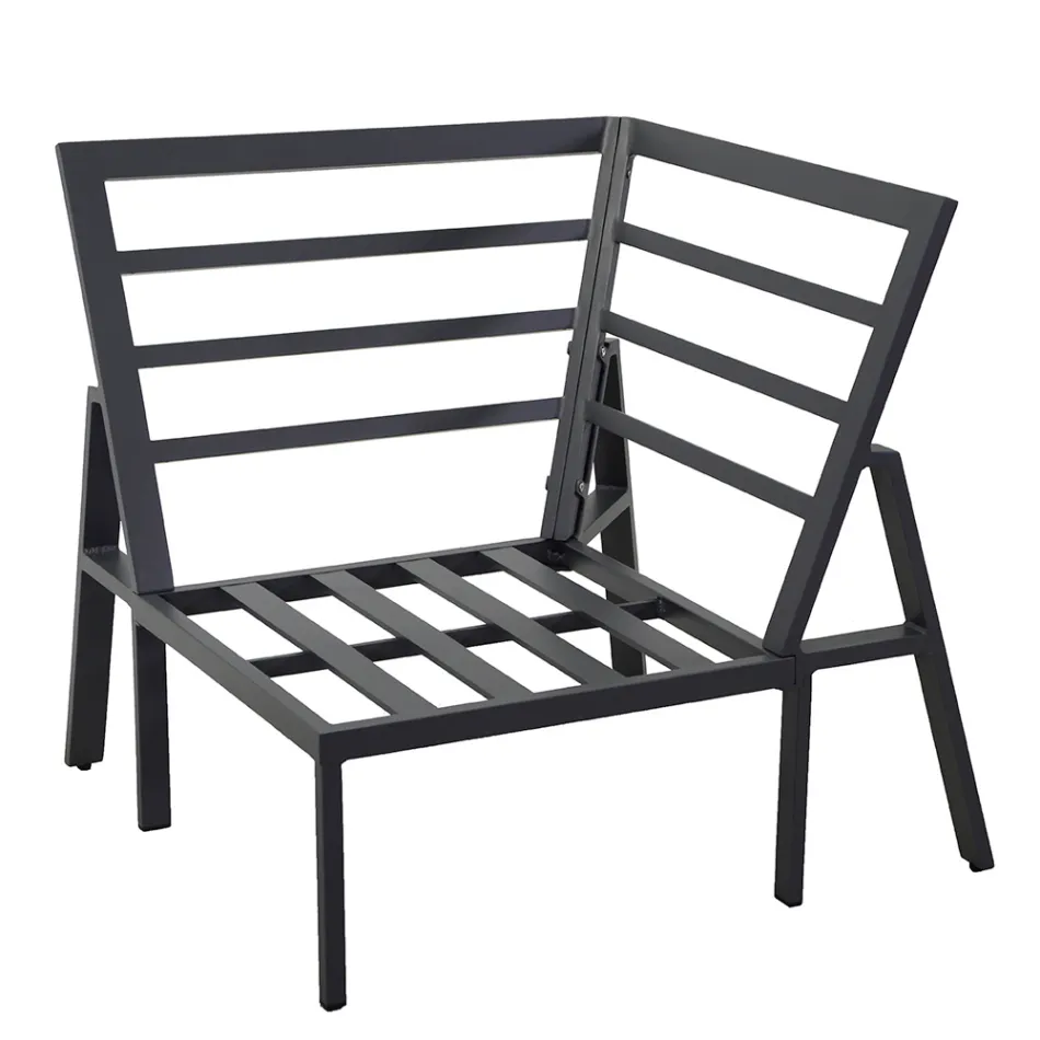 Garden Lounge with Sofa and Coffee Table Made of Aluminum - Label Viadurini