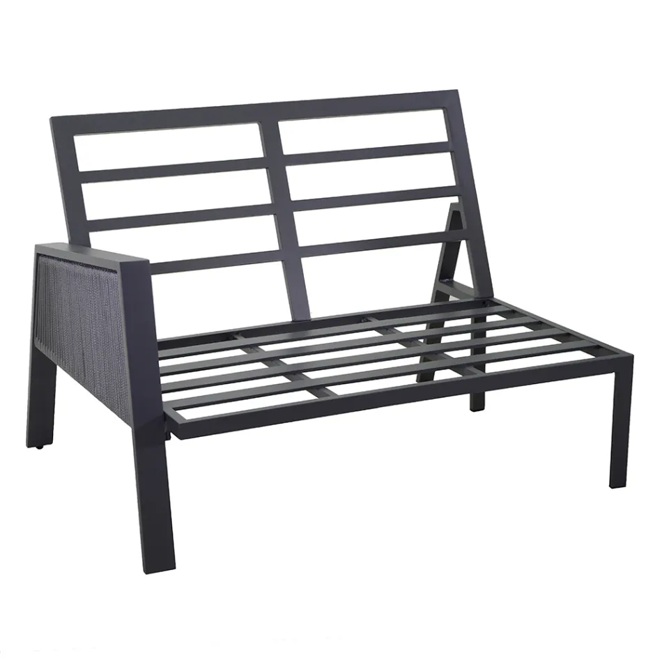 Garden Lounge with Sofa and Coffee Table Made of Aluminum - Label Viadurini