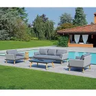 Garden Lounge with Anthracite Gray Aluminum Structure - Fouquer Viadurini