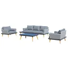 Garden Lounge with Anthracite Gray Aluminum Structure - Fouquer Viadurini
