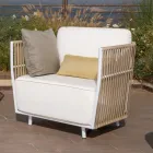 Garden Lounge in White Aluminum and Fabric - Eugene Viadurini