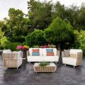 Garden Lounge in White Aluminum and Fabric - Eugene