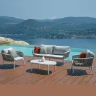 Aluminium and Rope Garden Lounge with Coffee Table - Dingo Viadurini