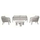 Smeria Aluminum and Woven Rope Garden Lounge Set with Cushions Viadurini