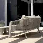 Smeria Aluminum and Woven Rope Garden Lounge Set with Cushions Viadurini