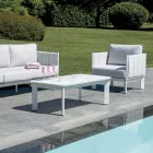 Aluminium and Fabric Upholstered Garden Lounge Set with Cushions - Vetra Viadurini