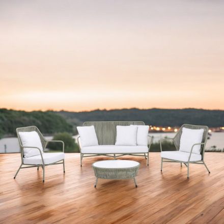 Garden lounge in Aluminum and Rope Weaving - Asteria Viadurini