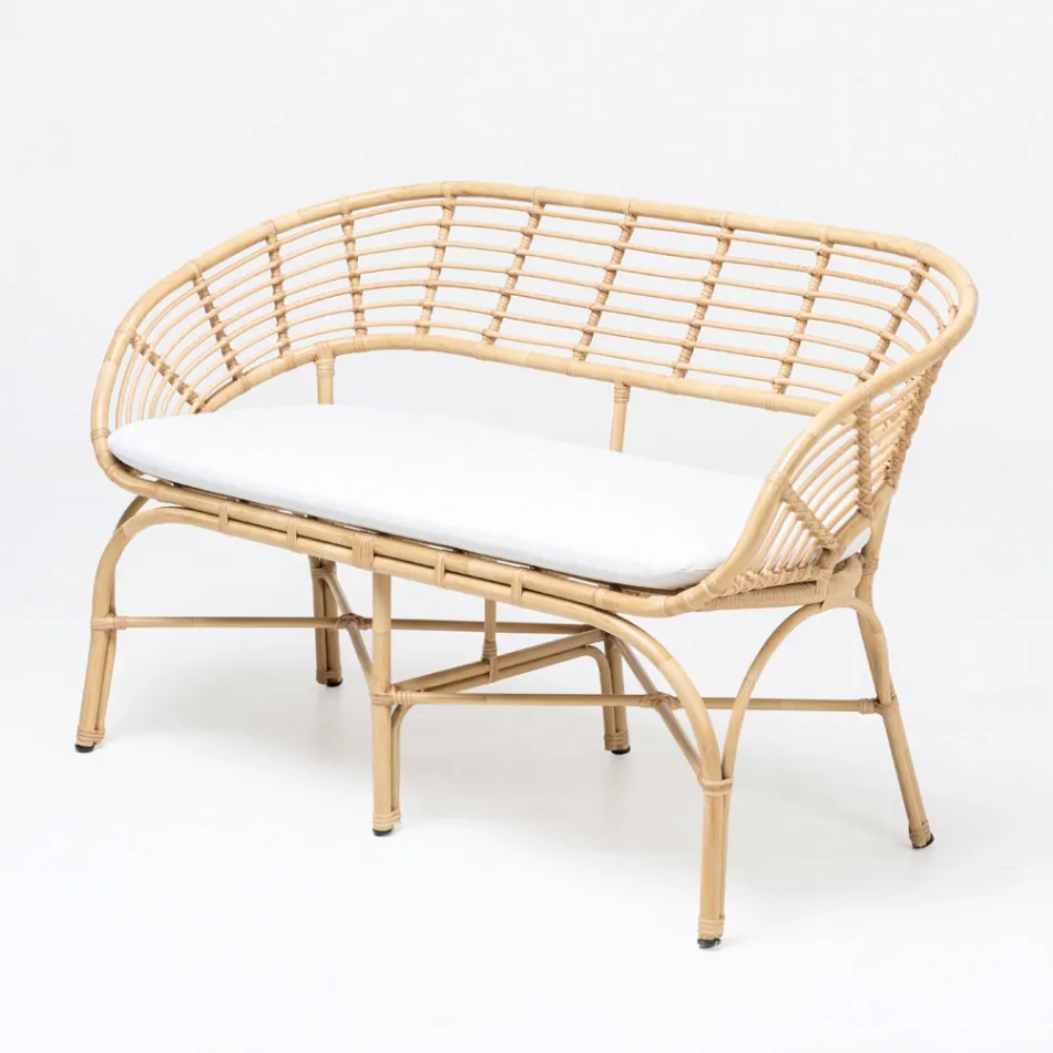 Garden lounge in Aluminum and Polyrattan Weaving and Cushions - Ellide Viadurini