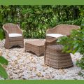 Garden lounge in Aluminum and Polyrattan Weaving - Melina