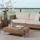 Garden Lounge in Banana Weaving with Cushions - Legolas Viadurini