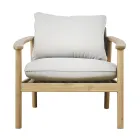 Rosira Acacia Wood Garden Lounge Set with Rope and Grey Cushions Viadurini