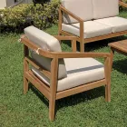 FSC Teak Garden Lounge Set with Ecru Cushions - Caresa Viadurini