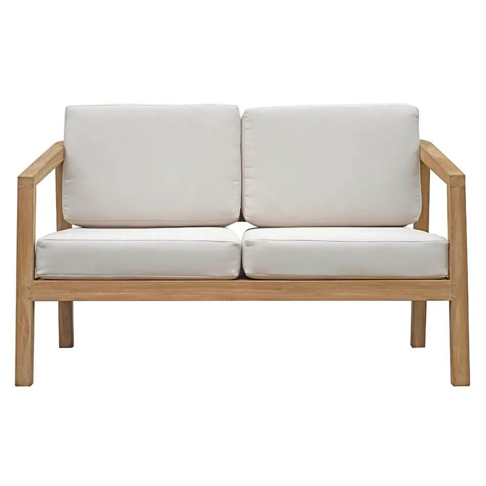 FSC Teak Garden Lounge Set with Ecru Cushions - Caresa Viadurini