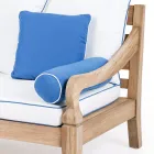 Garden lounge set in brushed natural teak wood - Artes Viadurini