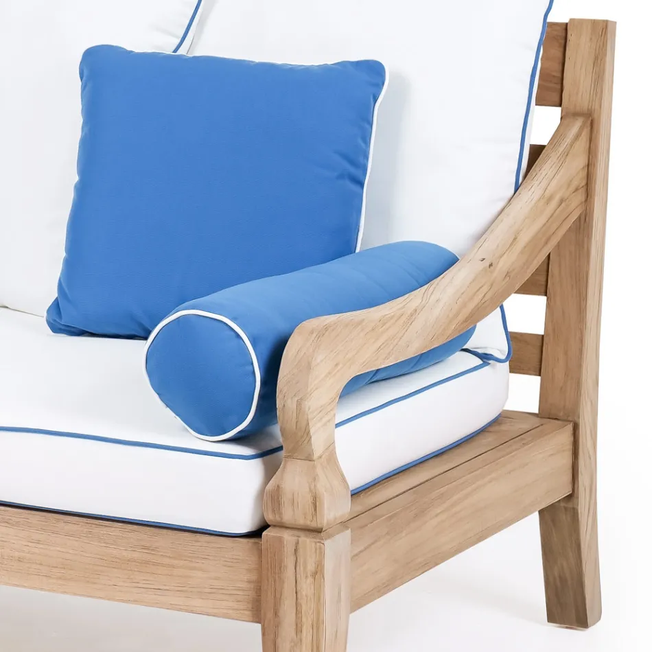 Garden lounge set in brushed natural teak wood - Artes Viadurini