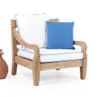 Garden lounge set in brushed natural teak wood - Artes Viadurini