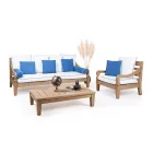 Garden lounge set in brushed natural teak wood - Artes Viadurini