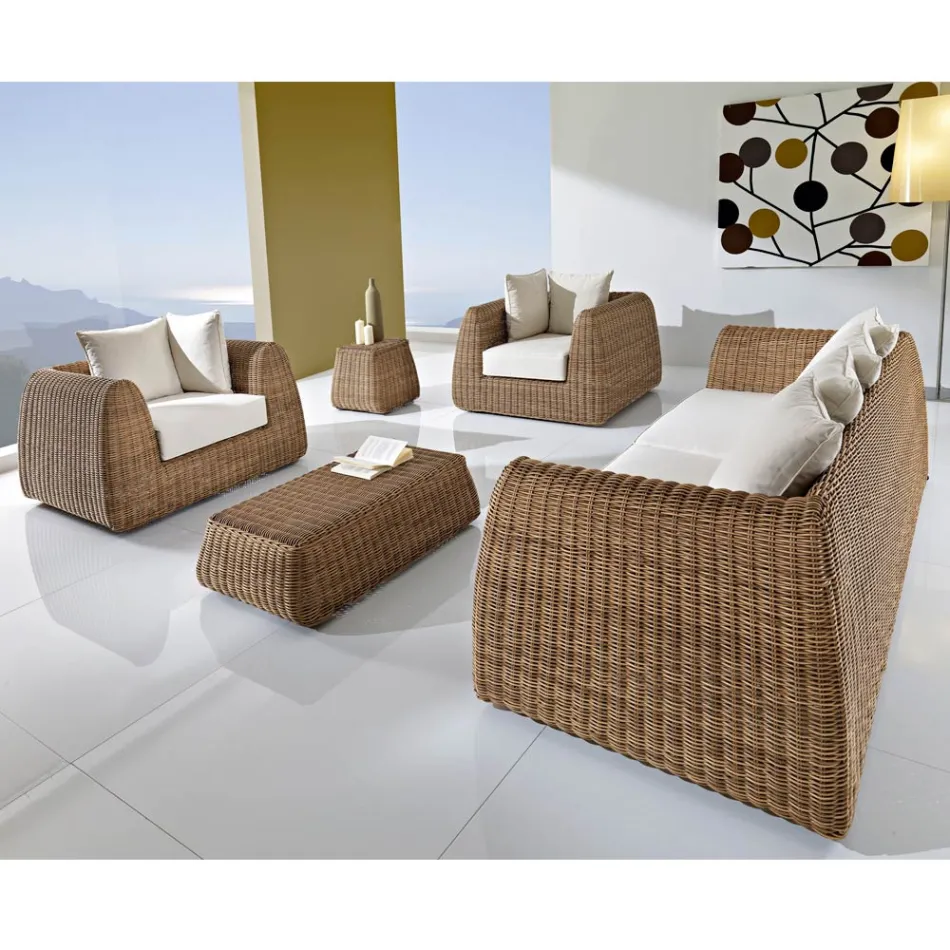 Hand Woven Poly Rattan Garden Set - Charlie Viadurini