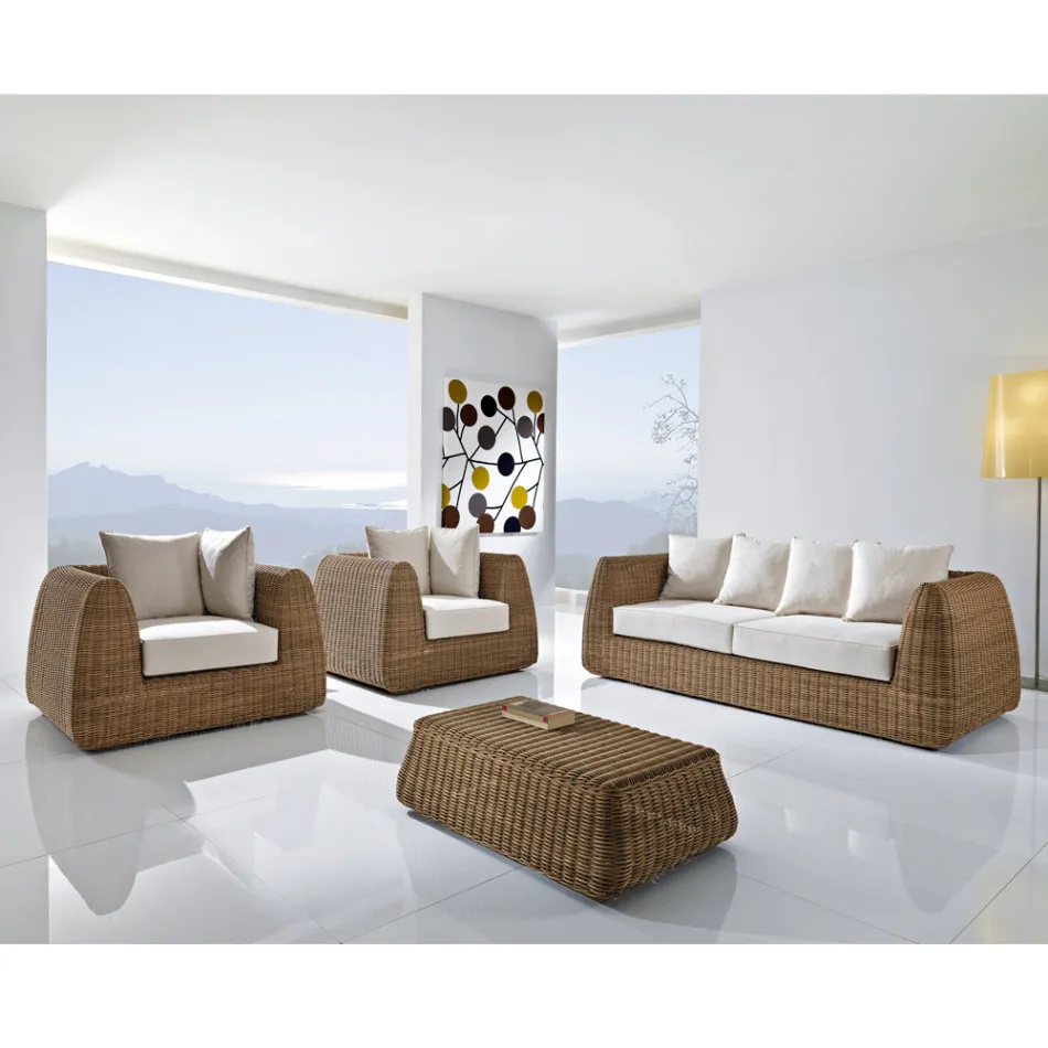 Hand Woven Poly Rattan Garden Set - Charlie Viadurini