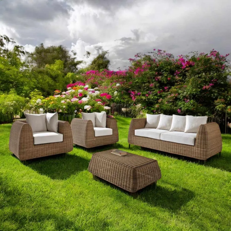 Hand Woven Poly Rattan Garden Set - Charlie Viadurini