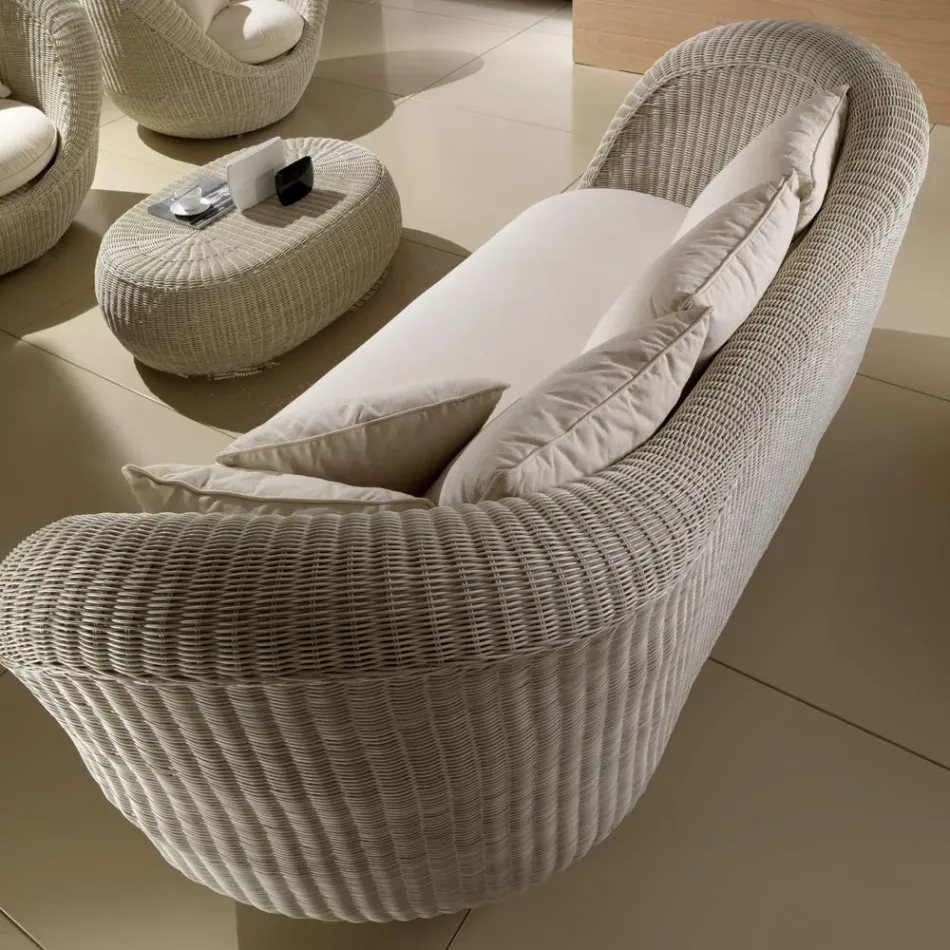 Garden lounge set in hand-woven polyrattan - Eder Viadurini