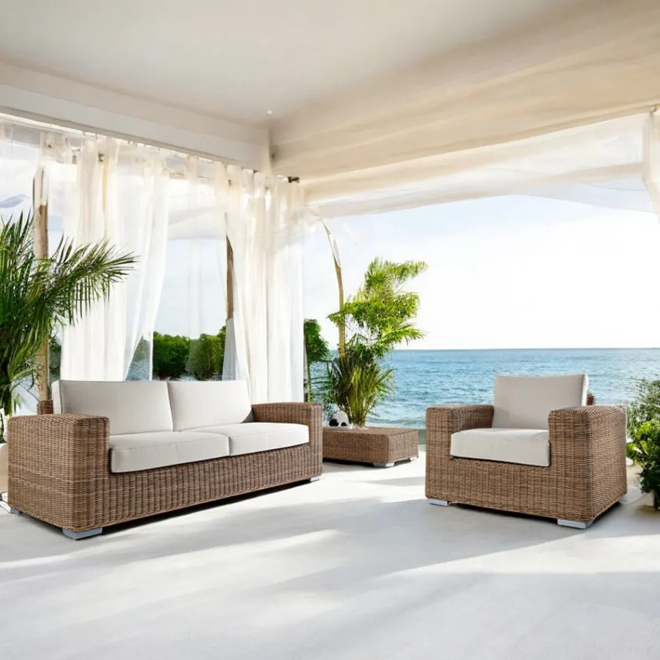 Hand Woven Polyrattan Garden Lounge - Yoko Viadurini